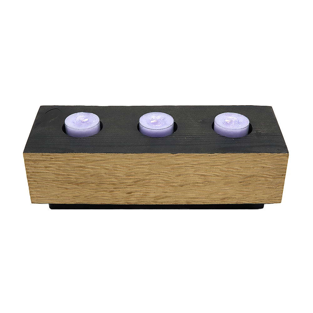 "Nero Gouge" wooden candle holder