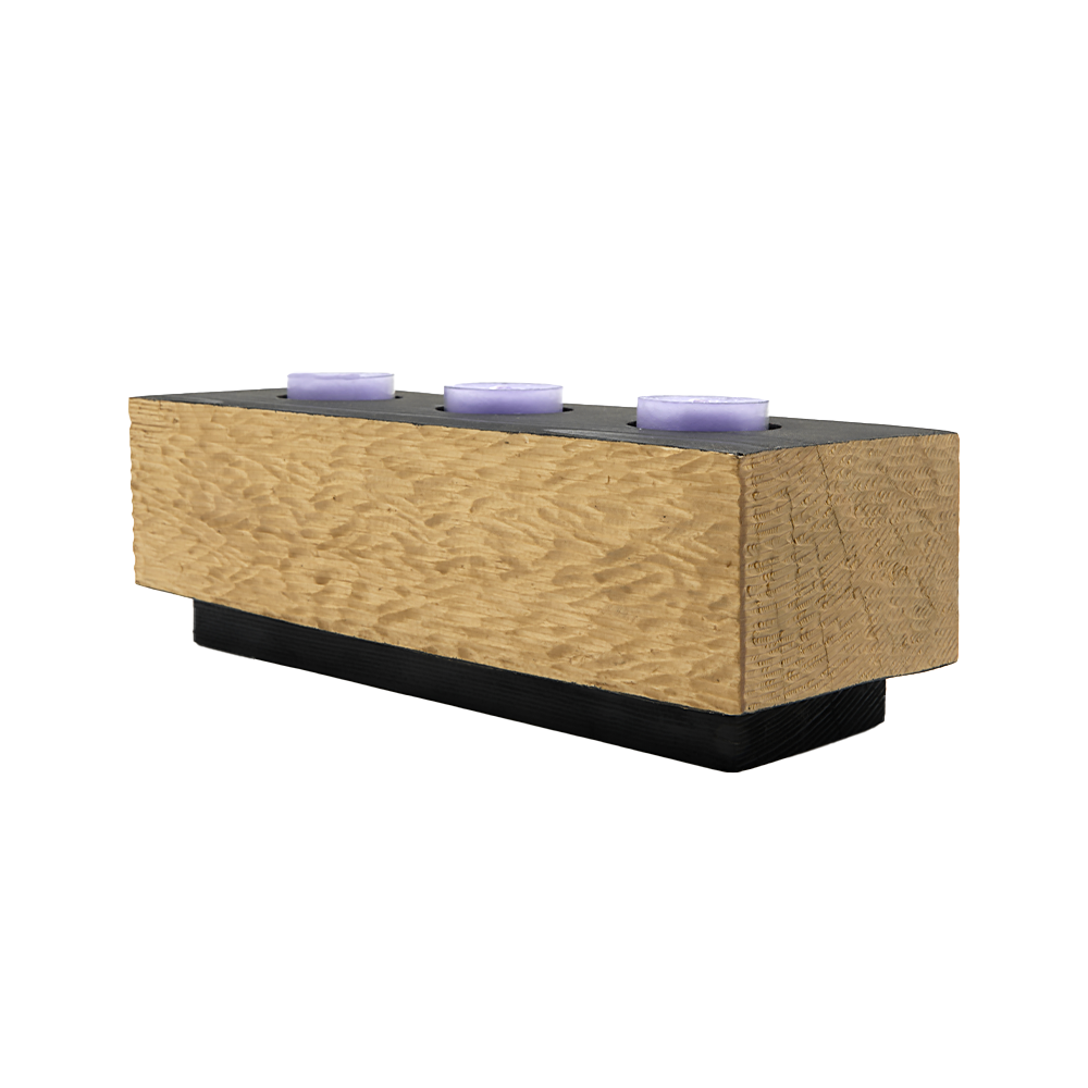 "Nero Gouge" wooden candle holder