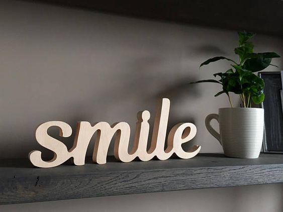 Wooden letters for names and symbols