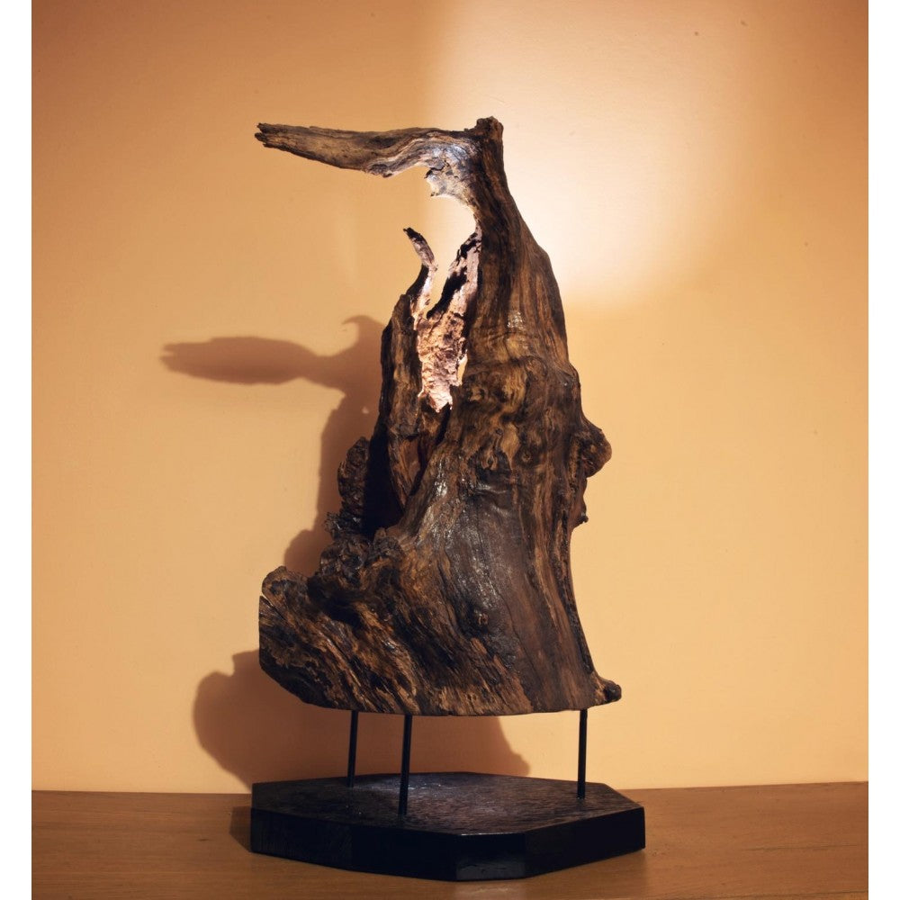 Design lamp in recycled wood