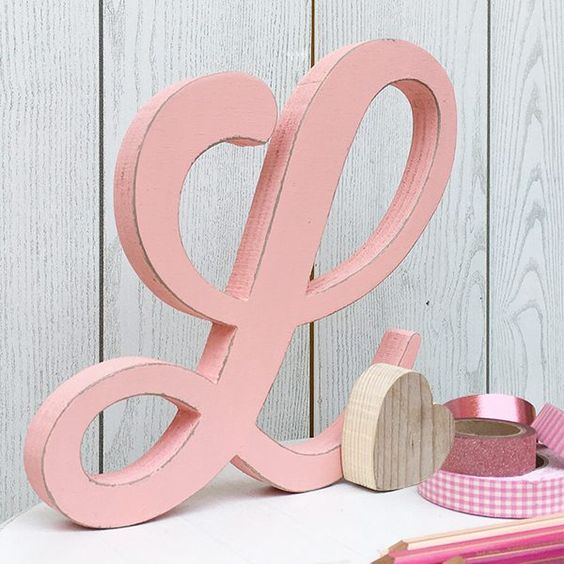 Wooden letters for names and symbols