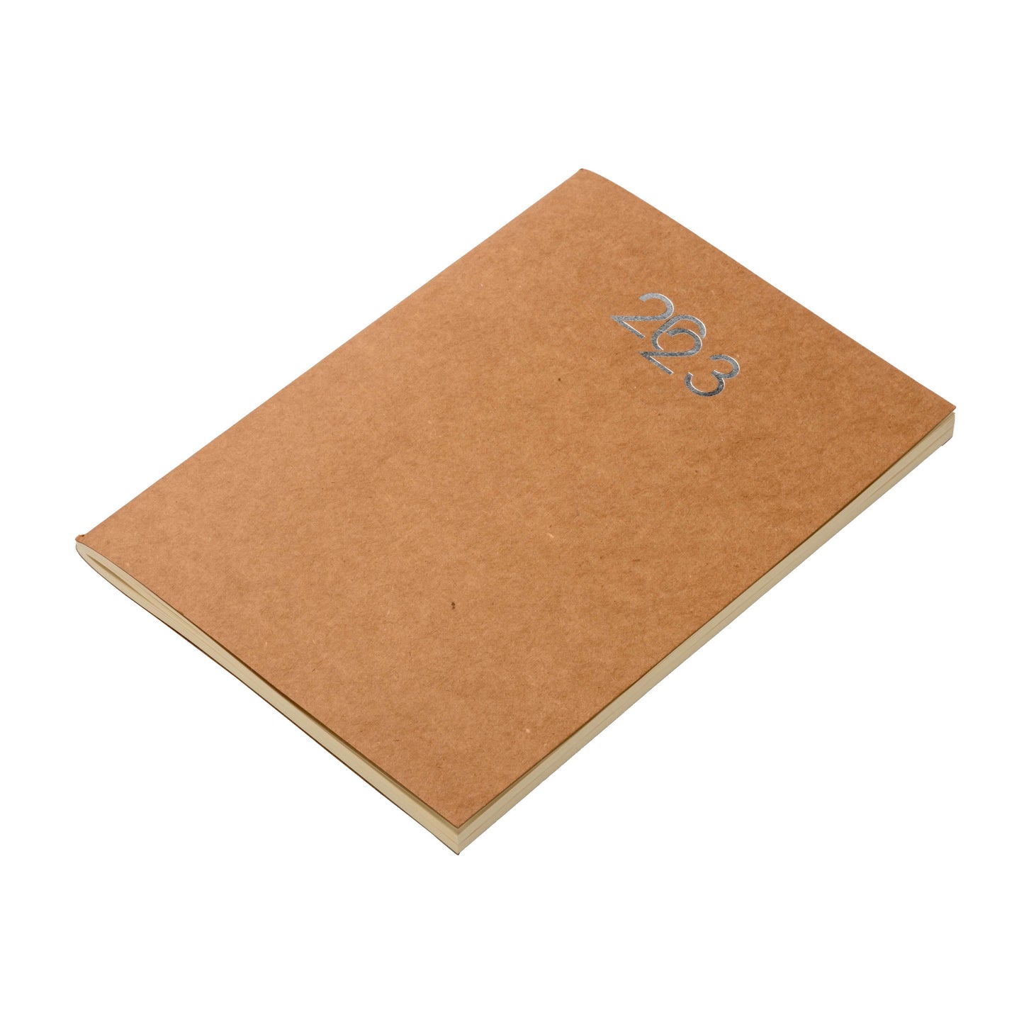 2023 weekly diary in "craft" cardboard with soft cover 13.8 X 20.4 CM