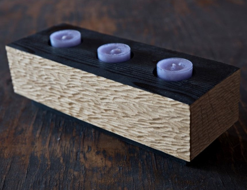 "Nero Gouge" wooden candle holder